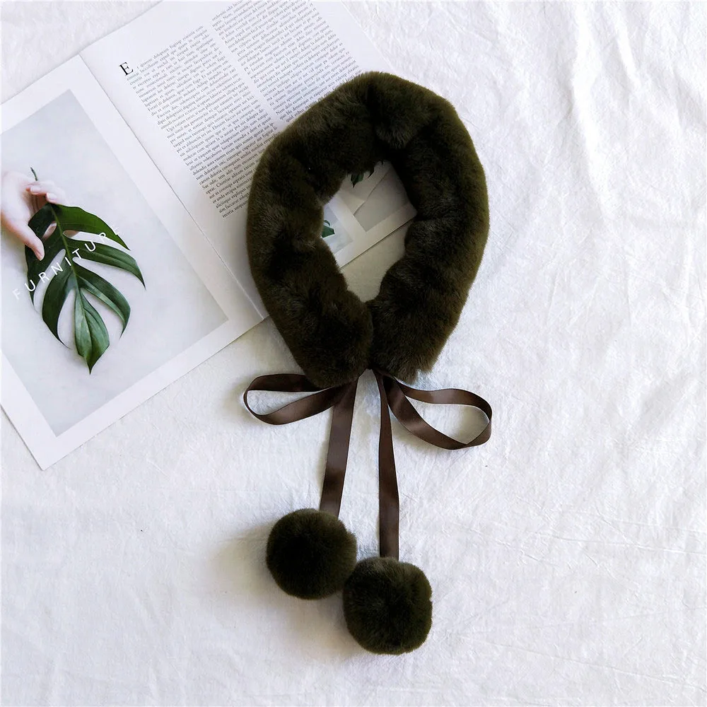13 Blackish Green Зимний теплый шарф-кольцо, плюшевый шарф-Кольцо из искусственного меха норки, однотонный воротник, женская зимняя мягкая для шеи теплые шарфы - Цвет: 13 Blackish Green