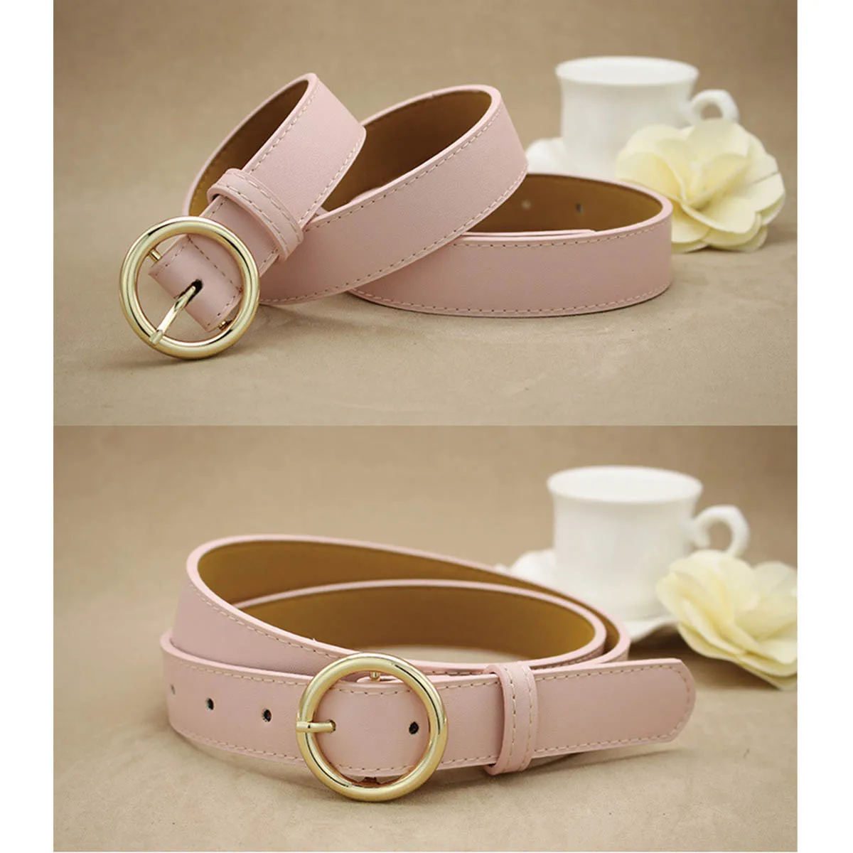 6 цветов Модные Золотые круглые ремни с пряжкой женские кожаные для женщин одежда