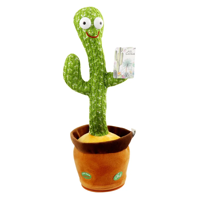Dancing Cactus 120 Song Speaker Talking USB Charging Voice Repeat plush Cactu Dancer toy talk Plushie Stuffed toys for Baby Girl