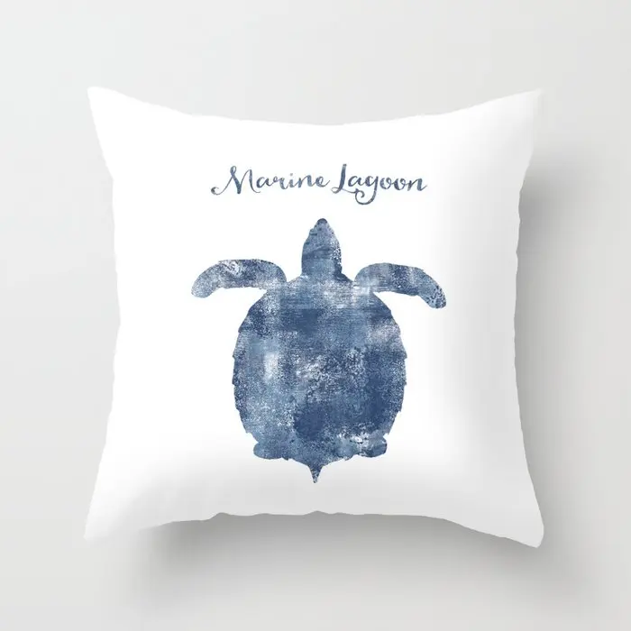 

Ocean Cushion Cover Turtle Seahorse Starfish Sofa Pillow Cases Bedroom Home Decor Car Office Decorative Accessories 45x45cm