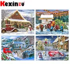 Kexinzu камни в форме ромбакруглый Рождественская Алмазная вышивка крестиком на рисунке, автомобиль мозаика плюшевые теплые зимние сапоги ручной работы, подарок