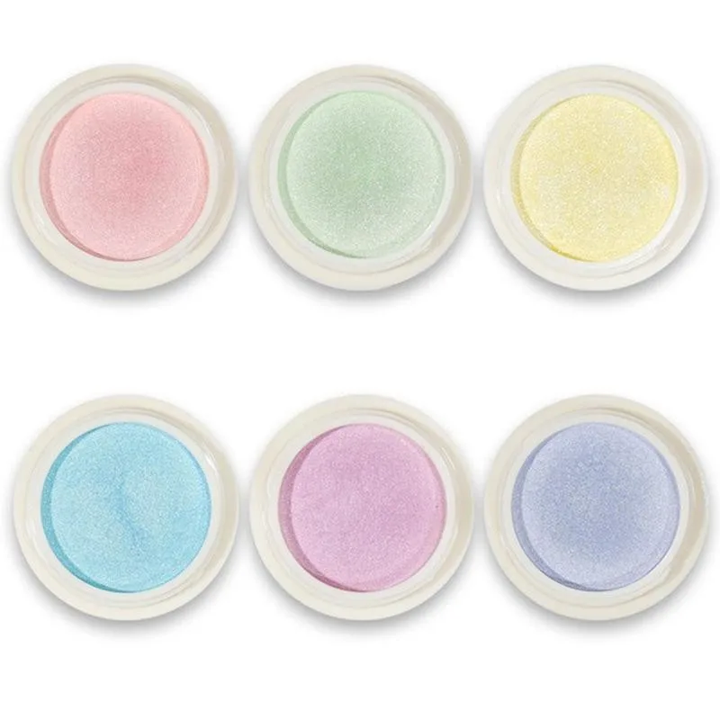 6 цветов льда прозрачные открытые порошок симфония зеркальная пудра для ногтей
