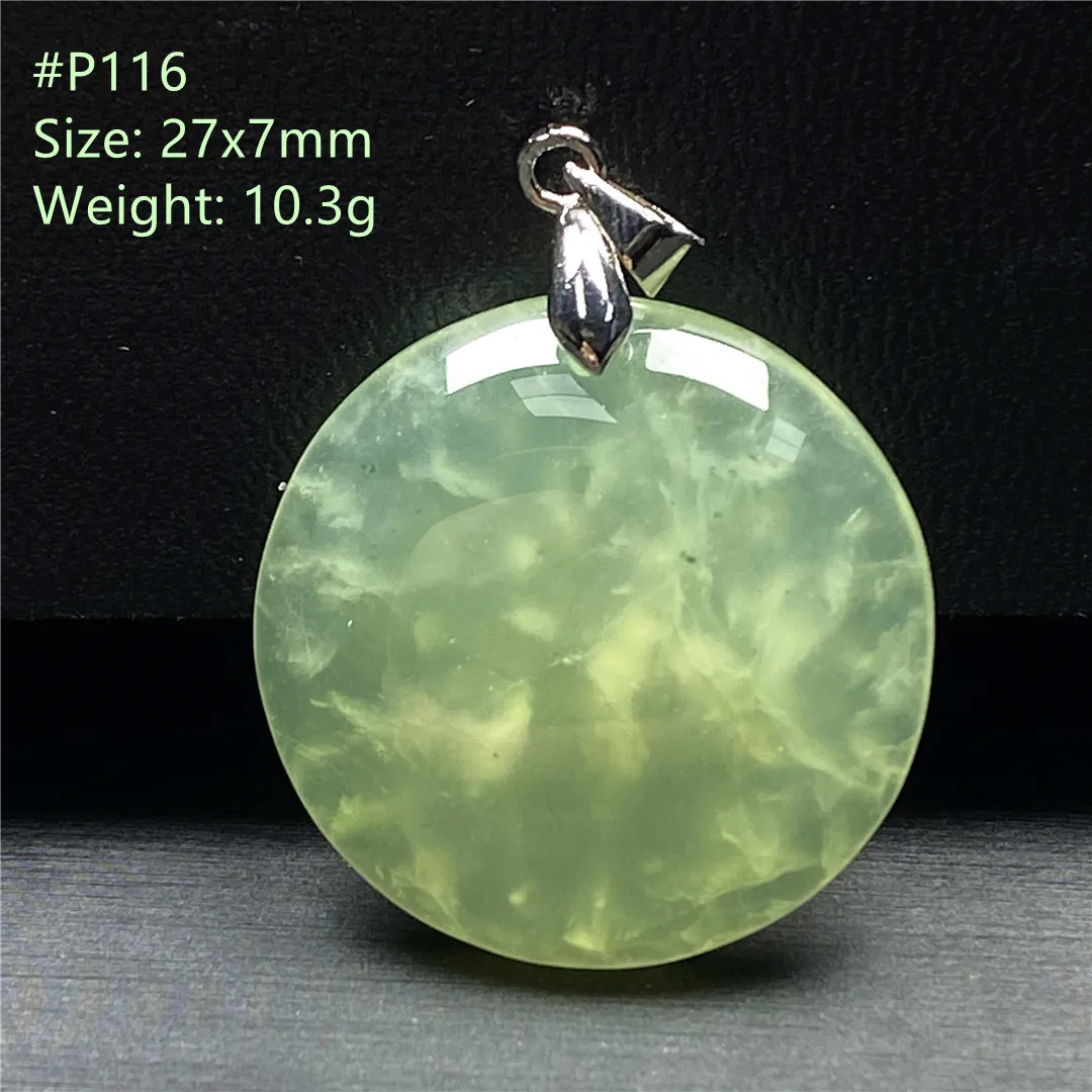 Top Natural Green Prehnite Pendant Jewelry For Women Lady Man Healing Love Gift Crystal Beads Reiki Gemstone Silver Stone AAAAA | Украшения