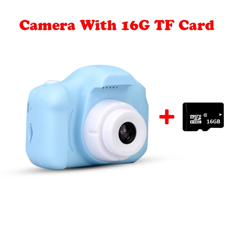 Blue Camera-16G TF 8.0MP мини цифровая камера 2,0 дюймов Камера Фото Видео TF карта поддержка детей подарки на день рождения 1080P проекционная видеокамера - Цвет: Blue Camera-16G TF
