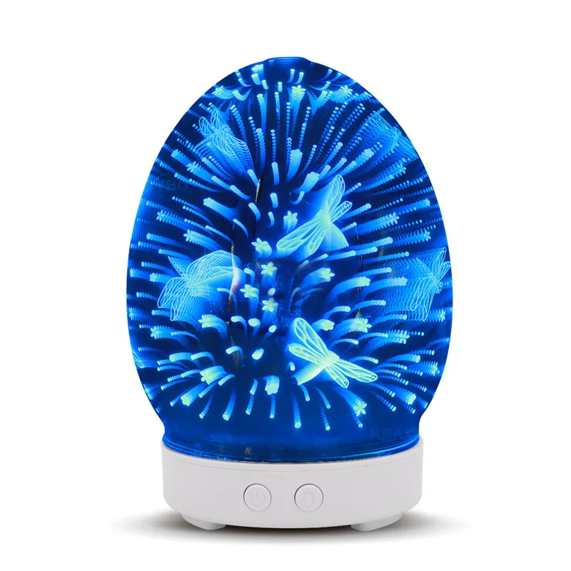 

3D blume vase lampe Nacht licht LED mit 7 farbe lampen diffusor befeuchtung nebel kreative gereinigte luft stecker libelle feuer