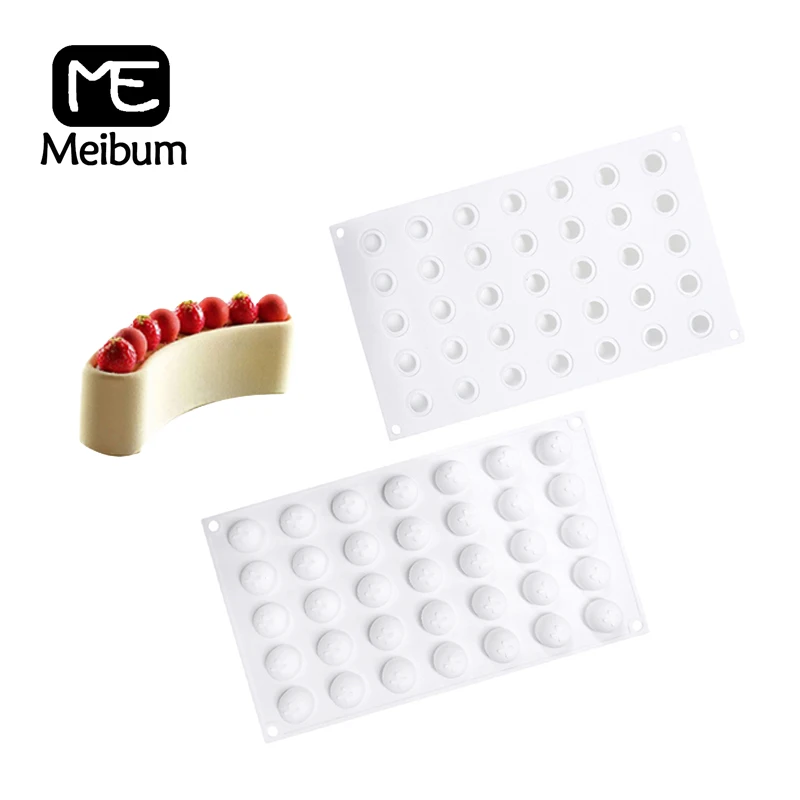 

Meibum 35 Cavity Sphere Truffle Chocolate Mousse Dessert Mould Cake Decorating Molds Muffin Tray Silicone Cake Mold Baking Tools