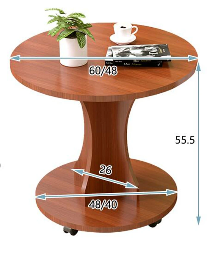 Простой современный подвижный угловой боковой столик журнальный для гостиной
