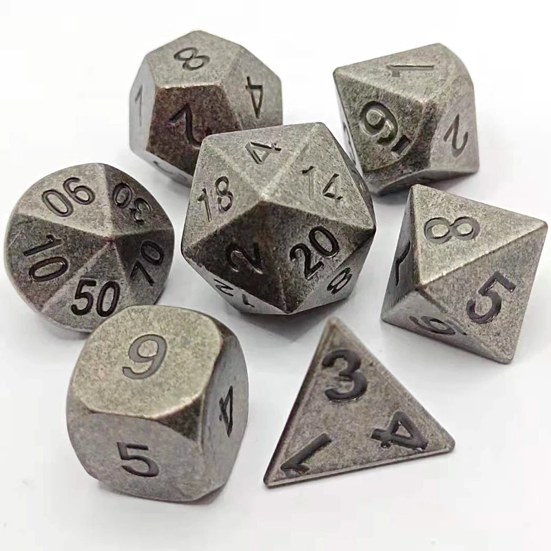 7 шт./компл. набор многослойных игральных костей металлические кости
