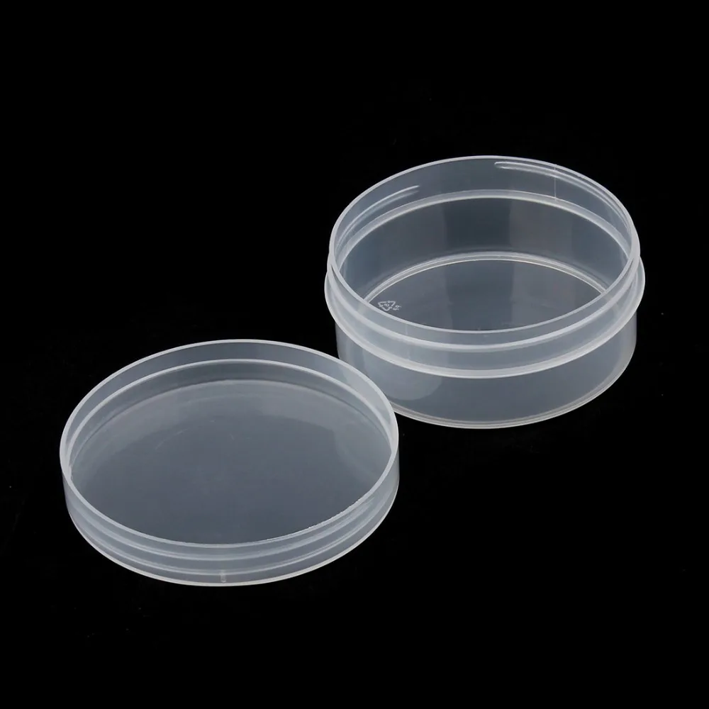 

5pcs 8.1*3.1mm Plastic Clear Round Capping Storage Container Jewelry Bead Display Boxes Accessories Supplies