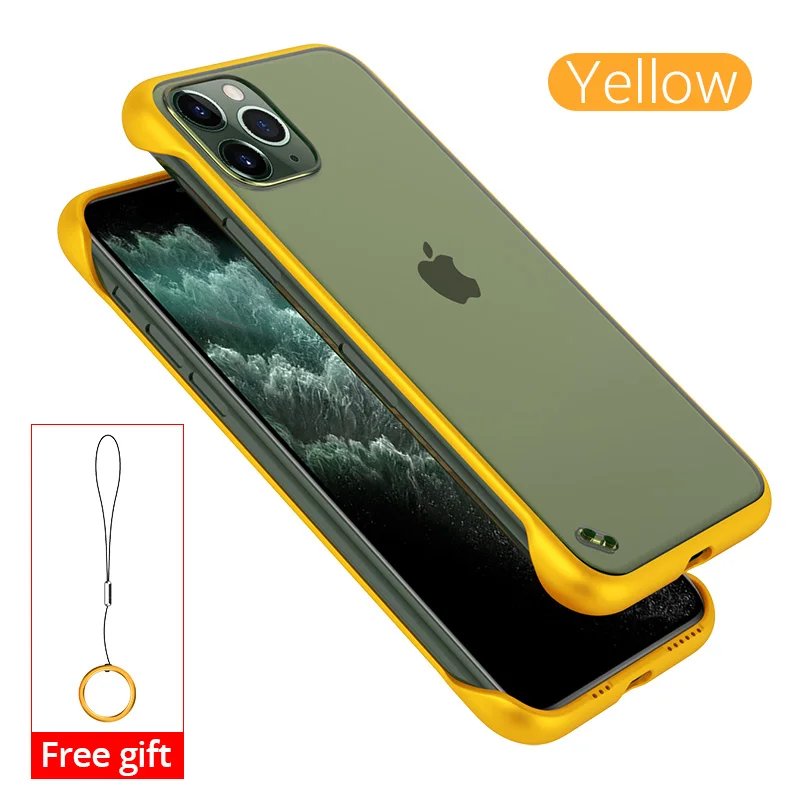 PZOZ For Apple iPhone 11 Pro Max X Xr Protection Case Xs Max 7 Case 8 6S Plus Rimless Luxury Case Ultra Thin Back Cover For iPhone7 iPhone8 iPhonex iPhone11 Smart Phone 5.8 6.1 6.5 Inch Protective Case Accessories - Цвет: Yellow