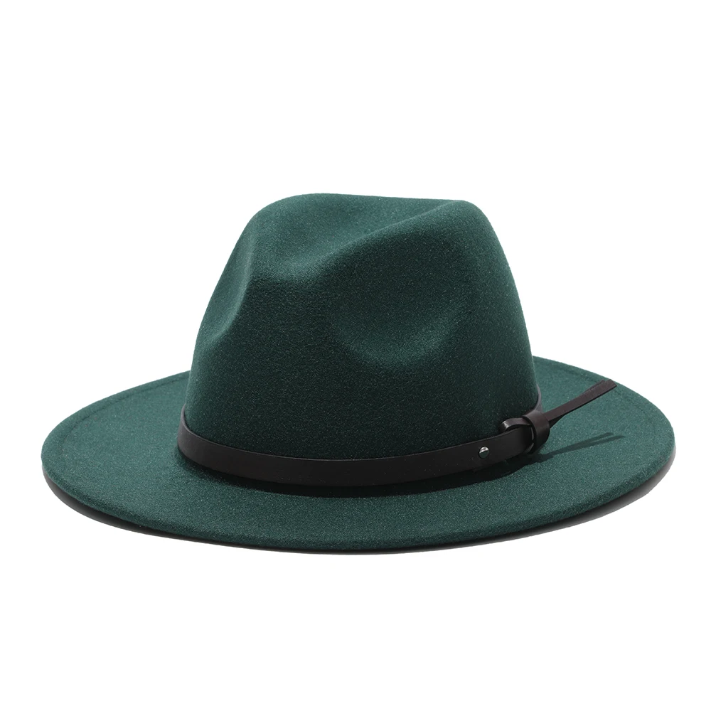 

2020 winter fedora hats for women fashion Flat wide Brim Wool Felt Jazz Fedora Hats for men black goth top vintage wedding Hat
