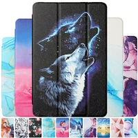 cover for apple ipad air 2 ipad 6 a1566 a156 cartoon auto magnetic silk leather coque for ipad air2 air 6th generation 9 7 case