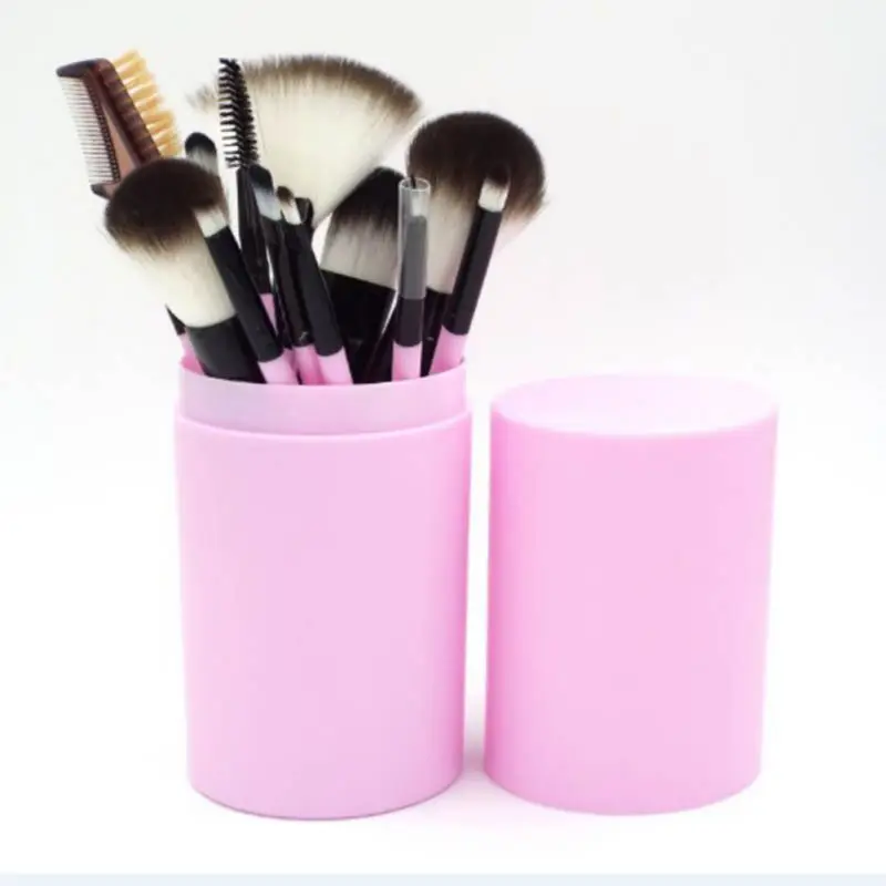 12PCS Eye Makeup Brush Set Eyeshadow Eyeliner Pencil Brushes Rose Golden Handle Aluminum Pot D1 | Красота и здоровье