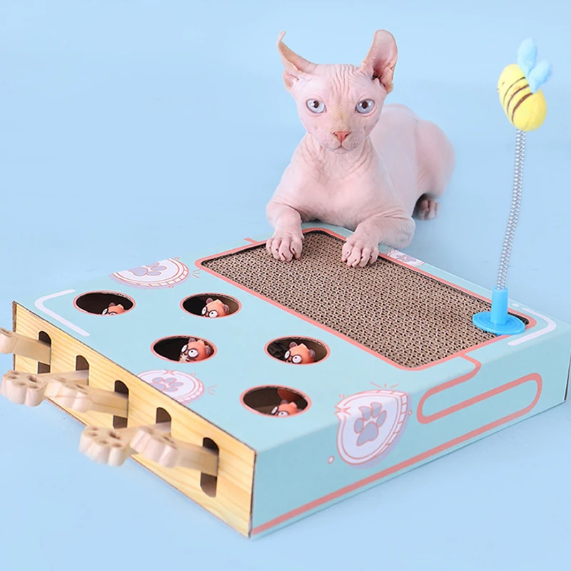 

3 In 1 Cat Scraper Board Pet Interactive Fun Toys Cat Nail Scraper Scratching Pad Corrugated Pet Training Toys Supplies For Cats