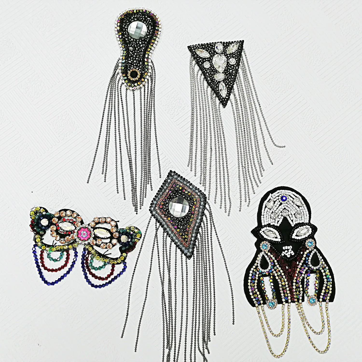 Красочные Lady beaded патч для одежды модного бисера поделок в Знак Эмблемы плеча Панк