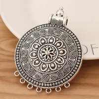 2 pieces tibetan silver large tribal multi strand connector charms pendants for necklace jewellery making accessories 77x58mm