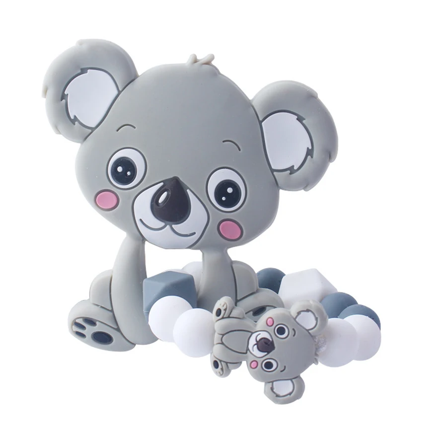 Детский силиконовый Прорезыватель в стиле коала браслет из пищевого силикона с