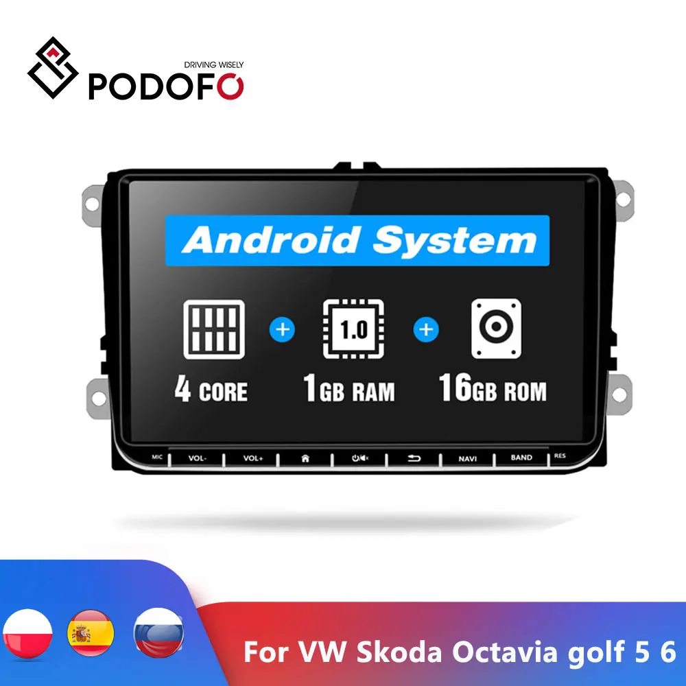 Podofo 9 &quotавтомобильное радио Android GPS навигация мультимедийный плеер авторадио для