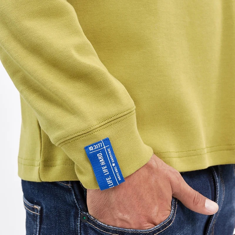 Толстовка KUEGOU Мужская стрейчевая хлопковая одежда свитшот с принтом сзади