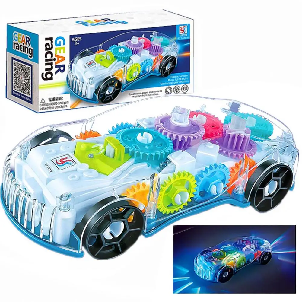 

See Through Toy Car Transparent Racing Car Toy Battery Operated Car With Music And Lights Transparent Mechanical Car For Boy