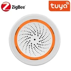 Tuya Smart Zigbee датчик температуры и влажности Встроенная сирена звуковой светильник или ЖК-экран работает с TUYA Smart Hub