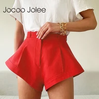 jocoo jolee women elegant solid flare shorts casual high waist wide leg female streetwear shorts summer sexy hot shorts 2021