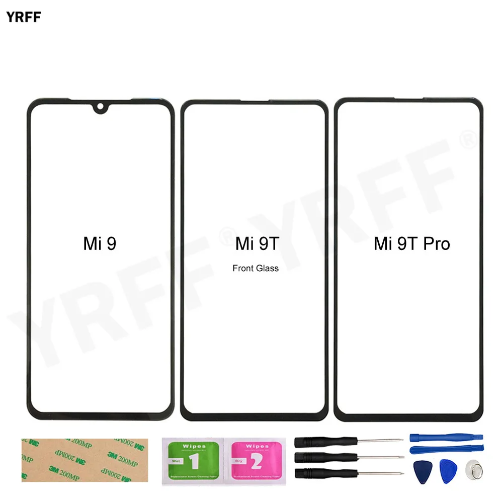 mi 9 mobile touch screen panel for xiaomi mi 9 9t pro front glass panel no touch screen phone repair parts tools 3m glue free global shipping