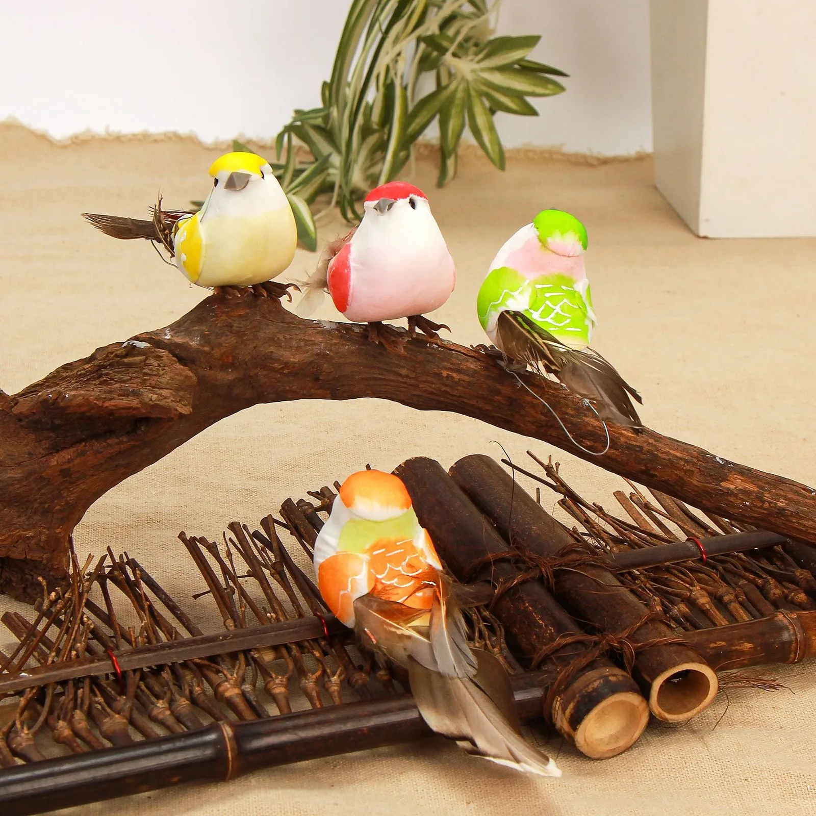 Украшения для сада на открытом воздухе 6 шт. перо птица искусственный пены мини