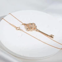 fashion chinese knot key pendant necklace original brand high quality jewelry logo exquisite female gift