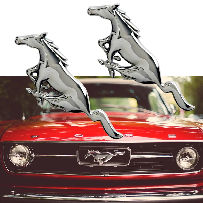 

3D Metal Mustang Running Horse Front Hood Grille Side Door Wing Fender Emblem Sticker For Ford Shelby GT Car Styling Accessories