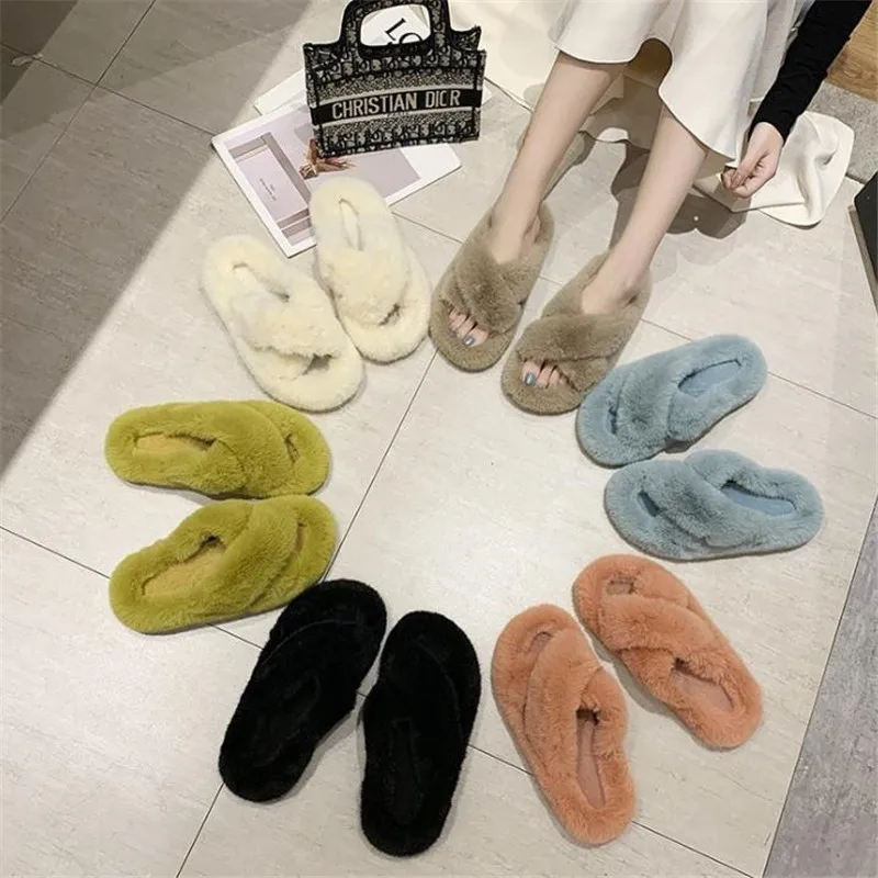 New net Red Cross plush slippers in autumn and winter 2020 | Обувь