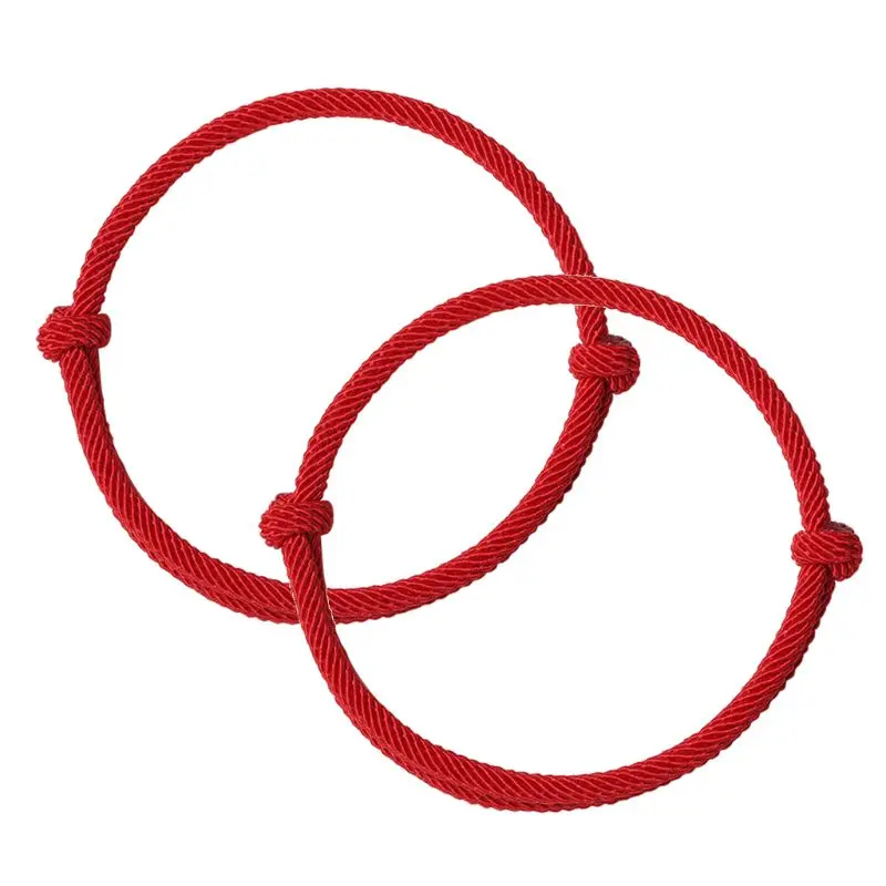 

2Pcs Red String of Fate Friendship Bracelets Kabbalah Protection Good Luck Simple Matching Bracelets for Lover Women Men