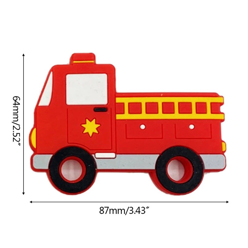 

Silicone Fire Engine Beads Cartoon Baby Teether Newborn Infant Teething Shower Gifts Soother Molar Toys