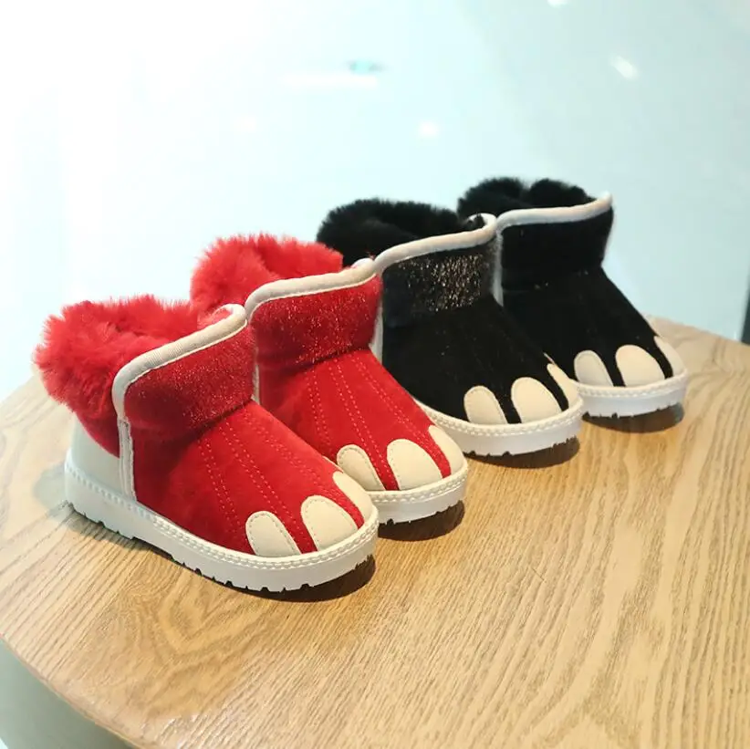 Зимние ботинки для мальчиков и девочек зимние теплые детские ботильоны плюшевая