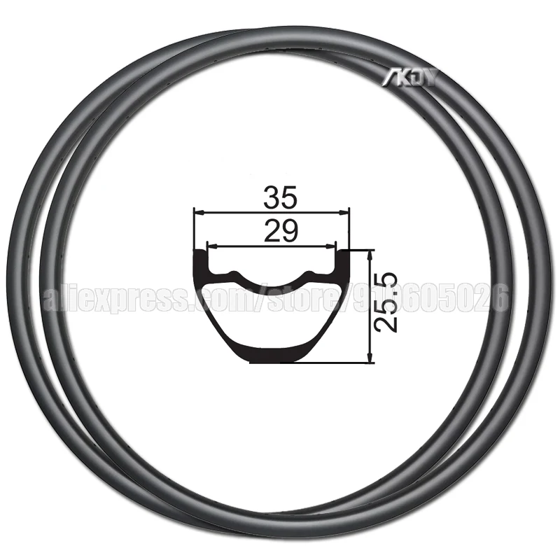 Карбоновые горные диски 27 5er Clincher бескамерные готовые 35 мм ширина обода