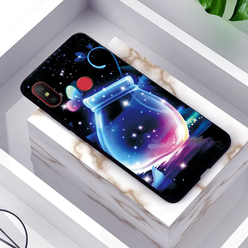 Красивый чехол для телефона с цветами для Xiaomi Redmi Note 5 6 7 Pro, чехол, черный ТПУ для Redmi Note 4X4, чехол для Redmi 6A 7A, задняя крышка - Цвет: TPUBLK617