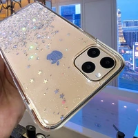 bling glitter phone case for iphone 11 pro x xs max xr se 2020 soft silicon cover for iphone 7 8 6 6s plus transparent case capa