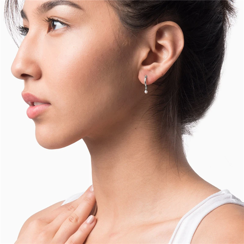 Женские серьги гвоздики ROXI из стерлингового серебра 925 пробы с жемчугом