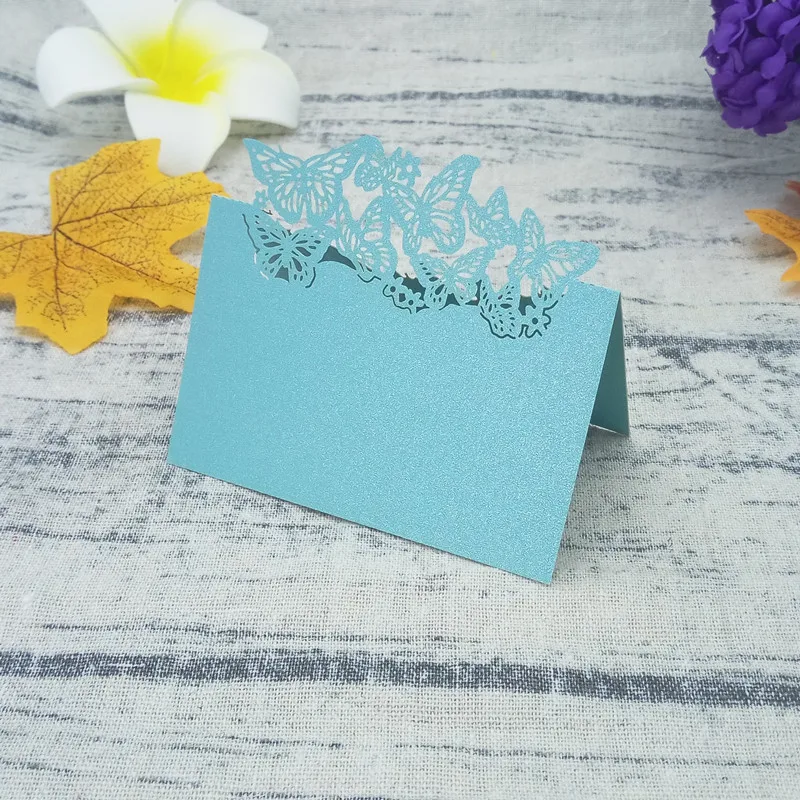 50 шт. перламутровая бумажная бирка бабочка с вырезами держатель для таблицы