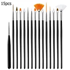 Кисти для маникюра, гелевые кисти для дизайна ногтей, 15 шт.компл., кисти для ногтей, акриловая жидкая пудра, резная Гелевая Кисть