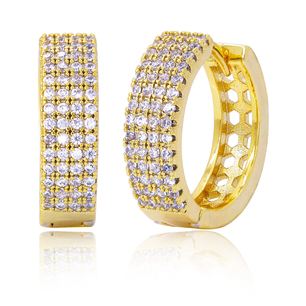 Роскошные женские серьги с кристаллами и цирконием Модные CZ золотые ювелирные