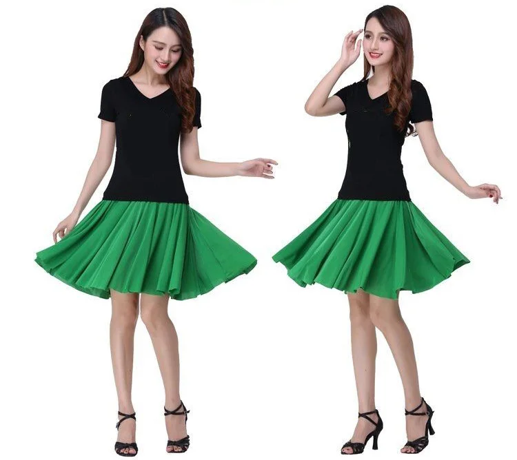 Юбка женская для латинских танцев модная квадратная Однотонная юбка ярких