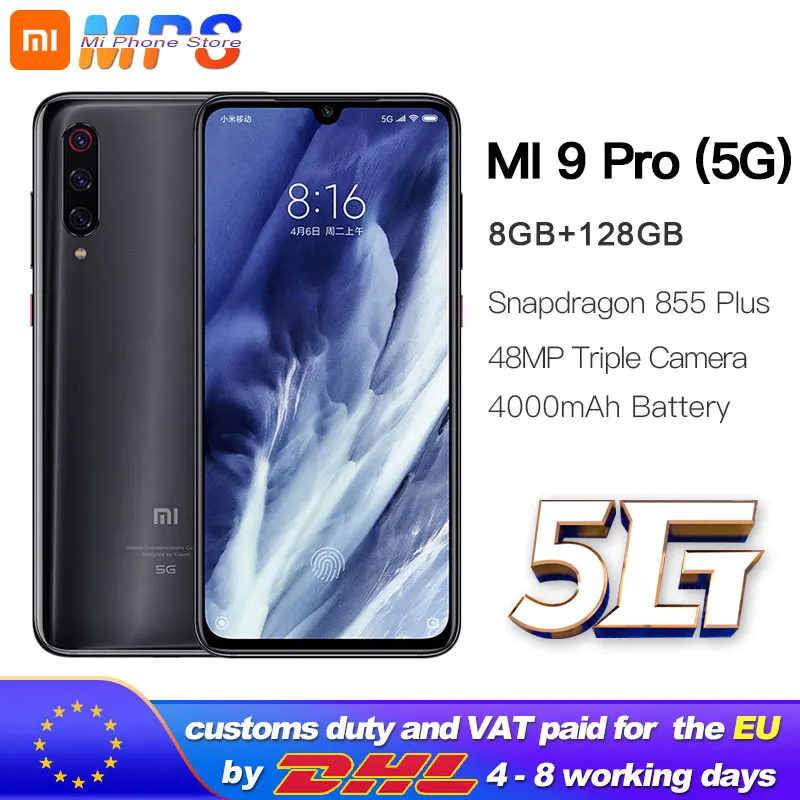 Xiaomi mi 9 pro (5G) 128GB 8GB мобильный телефон 5G Snapdragon 855plus 48MP Тройная камера 4000mAh 6 39