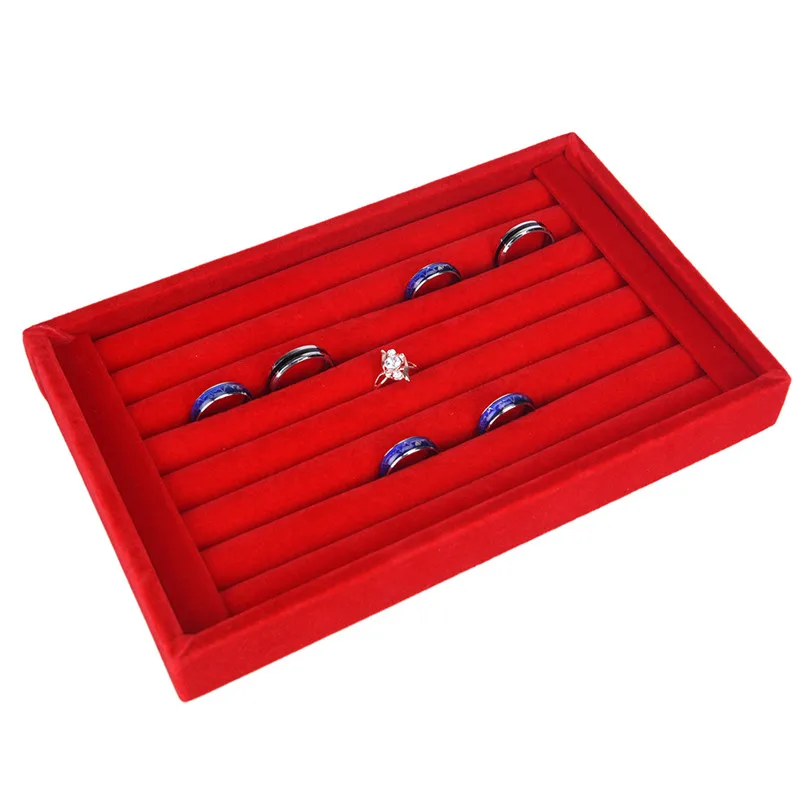 

Velvet Earrings Ring Organizer Ear Studs Jewelry Display Stand Holder Rack Showcase 6 Colors 22.5*14.5*3cm(L*W*H)
