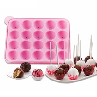 20 holes silicone lollipops mold cake spheres geometric desserts mold for chocolate mousse chiffon cake decorating baking tools