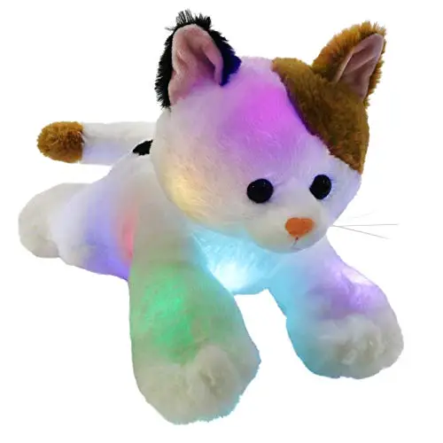 

Glow Guards Musical Light up Cat Stuffed Animals LED Singing Kitty Soft Pillow Plush with Night Lights Gifts for Toddler Kids