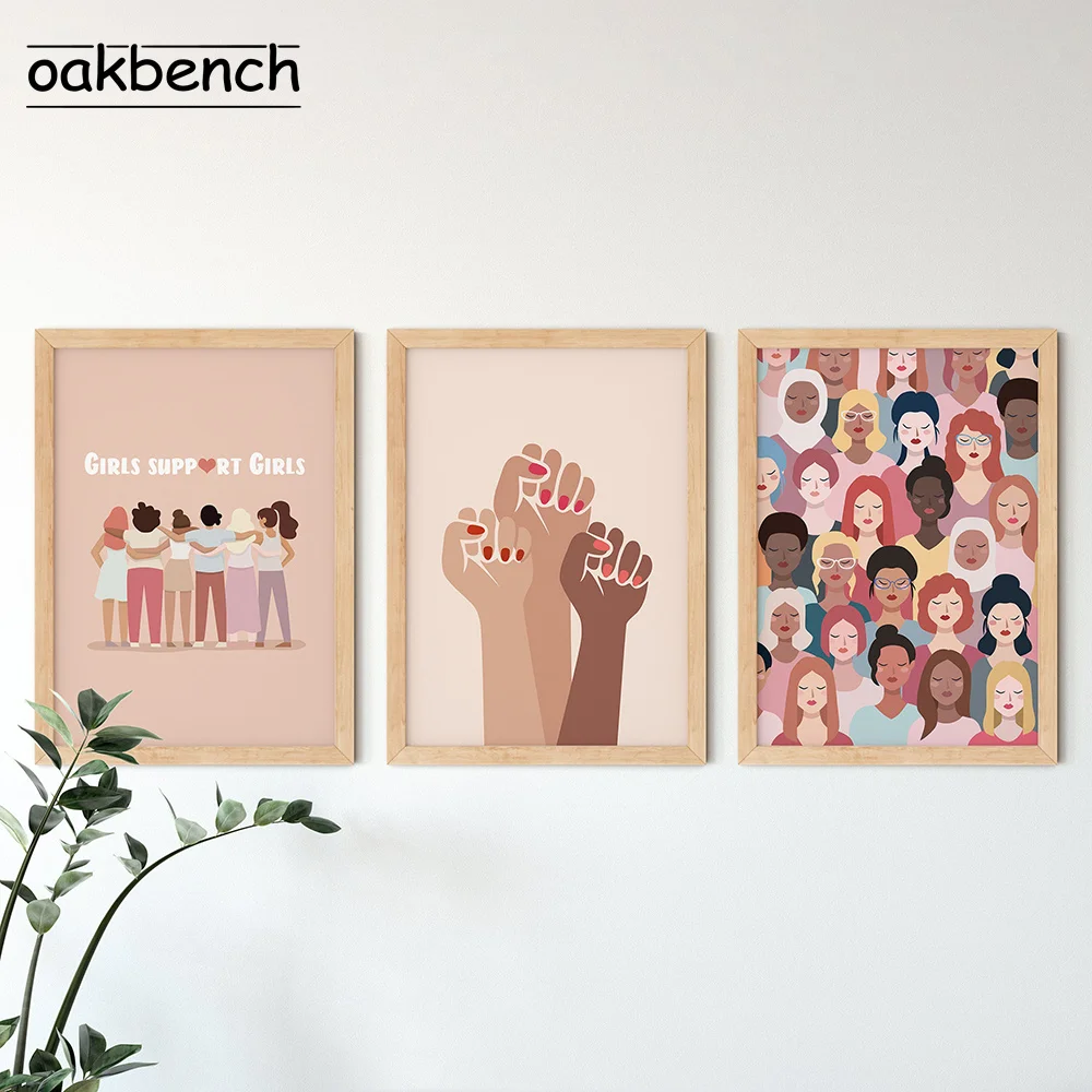

Feminist Canvas Painting Nursery Art Poster Women Power Hand Wall Art Prints Girls Gift Modern Pictures Living Room Home Decor
