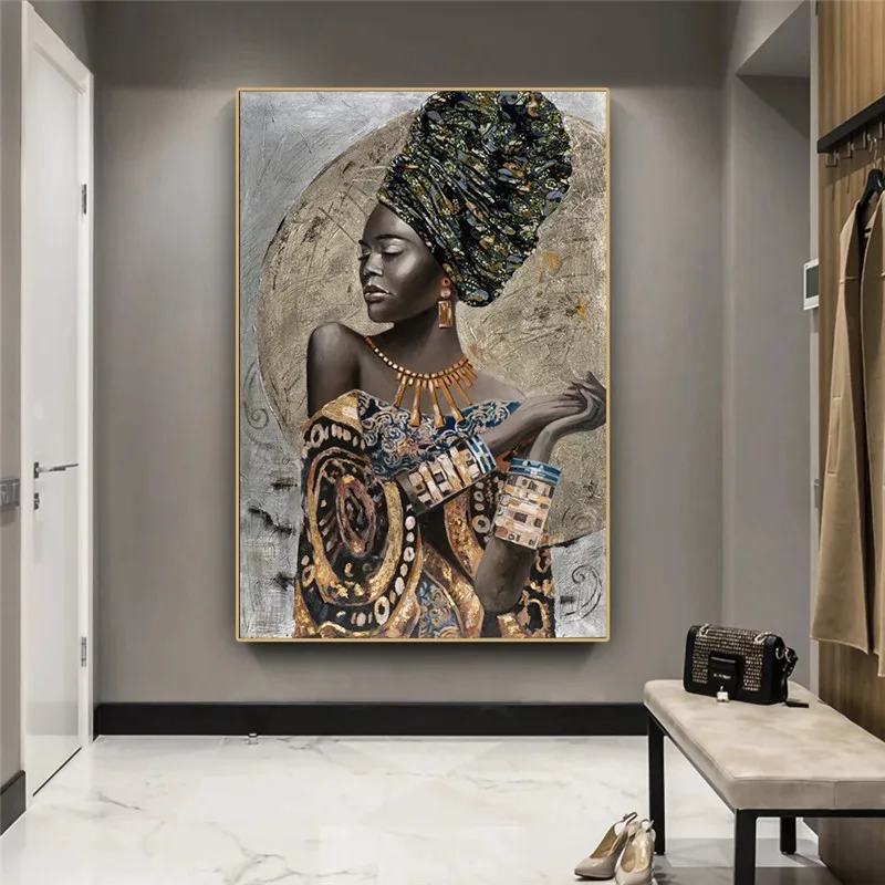 

African Black Woman Graffiti Art Posters And Prints Abstract African Girl Canvas Paintings On The Wall Art Pictures Wall Decor