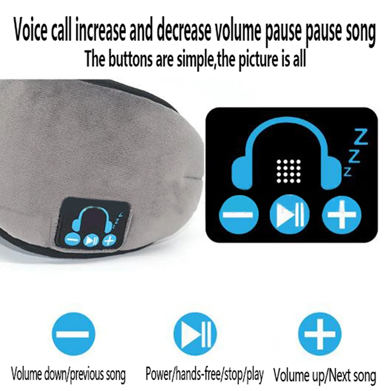 

Sleep Headphone Bluetooth Sleep Mask Wireless Sleep Eye Mask Earphone Travel Eye Shades with Built-in Speakers Mic Handsfree