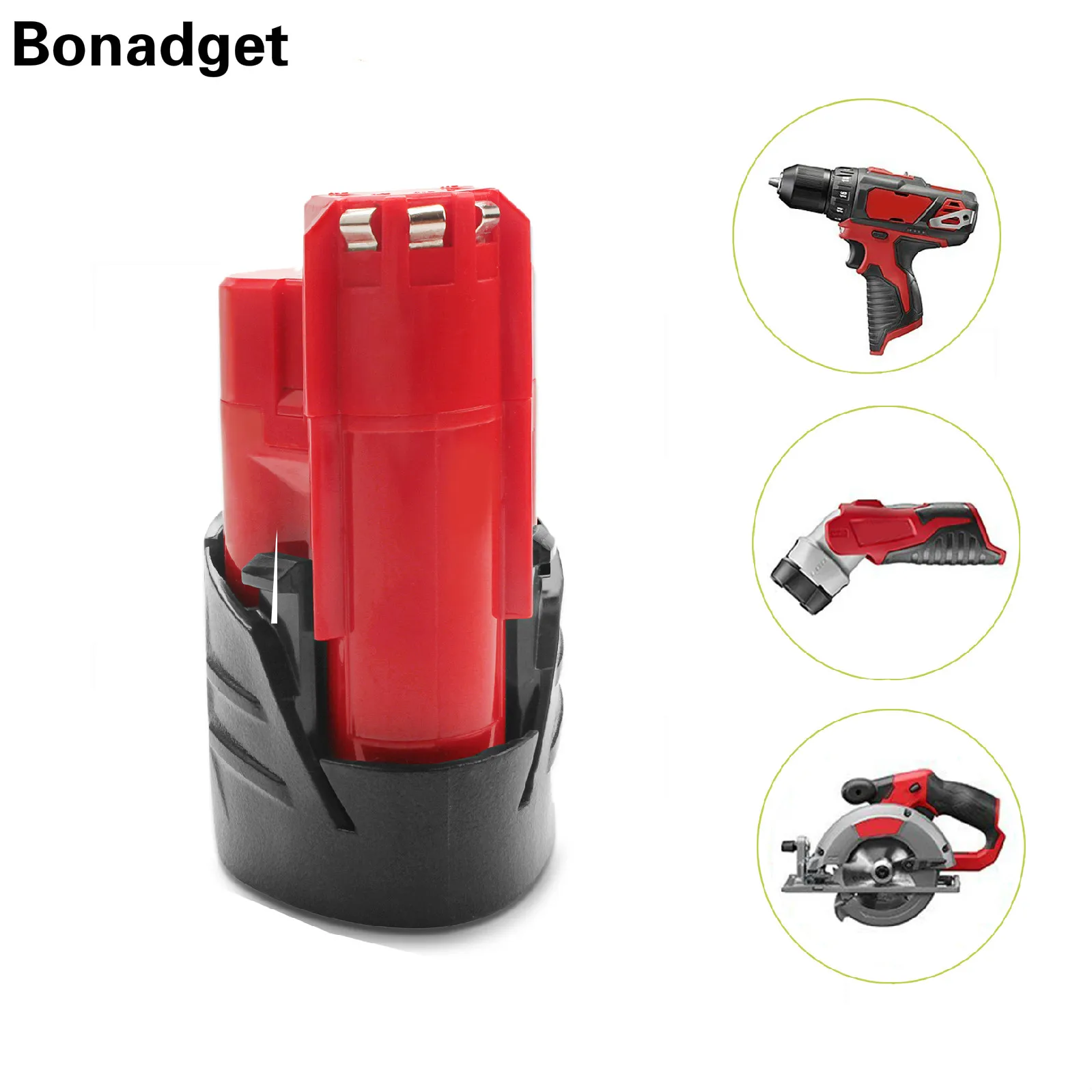 Bonadget 12V 2000mAh M12 Battery For Milwaukee Li-ion Rechargeable 48-11-2401 48-11-2440 MIL-12A-LI Power Tools on. Бонаджет 12V 2000mAh M12 Батарея для Milwaukee Li-ion Перезаряжаемый 48-11-2401 48-11-2440 MIL-12A-LI Электроинструменты включены.